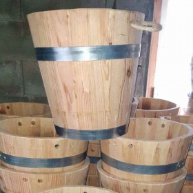 Demi Tonneau bois chataignier déco
